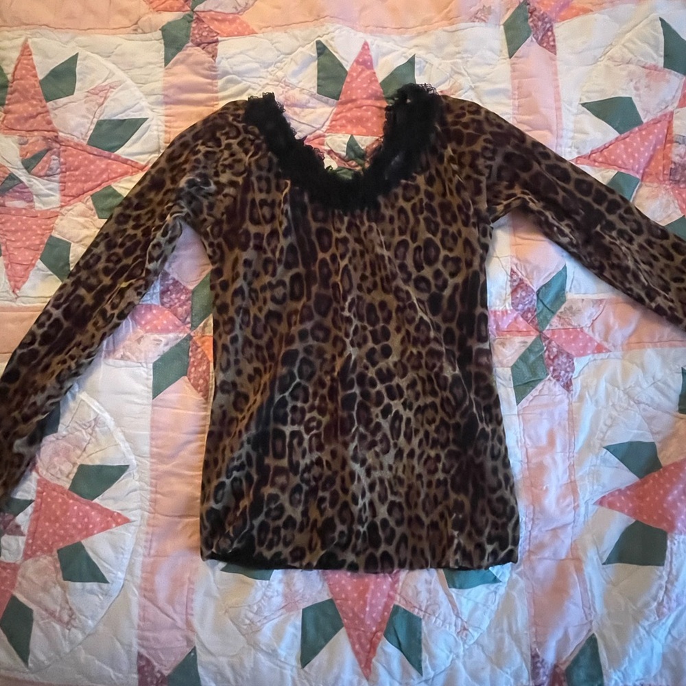 Leopard lace top